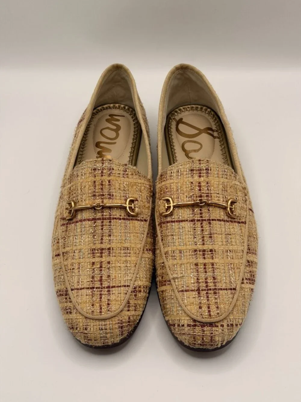 Sam Edelman Women's Loraine Loafer Pale Gold Texture Loafer Sz 6.5